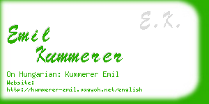 emil kummerer business card